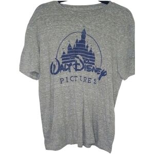 WALT DISNEY Soft T-shirt Gray Navy Womens Size S Travel Vacation Disneyland